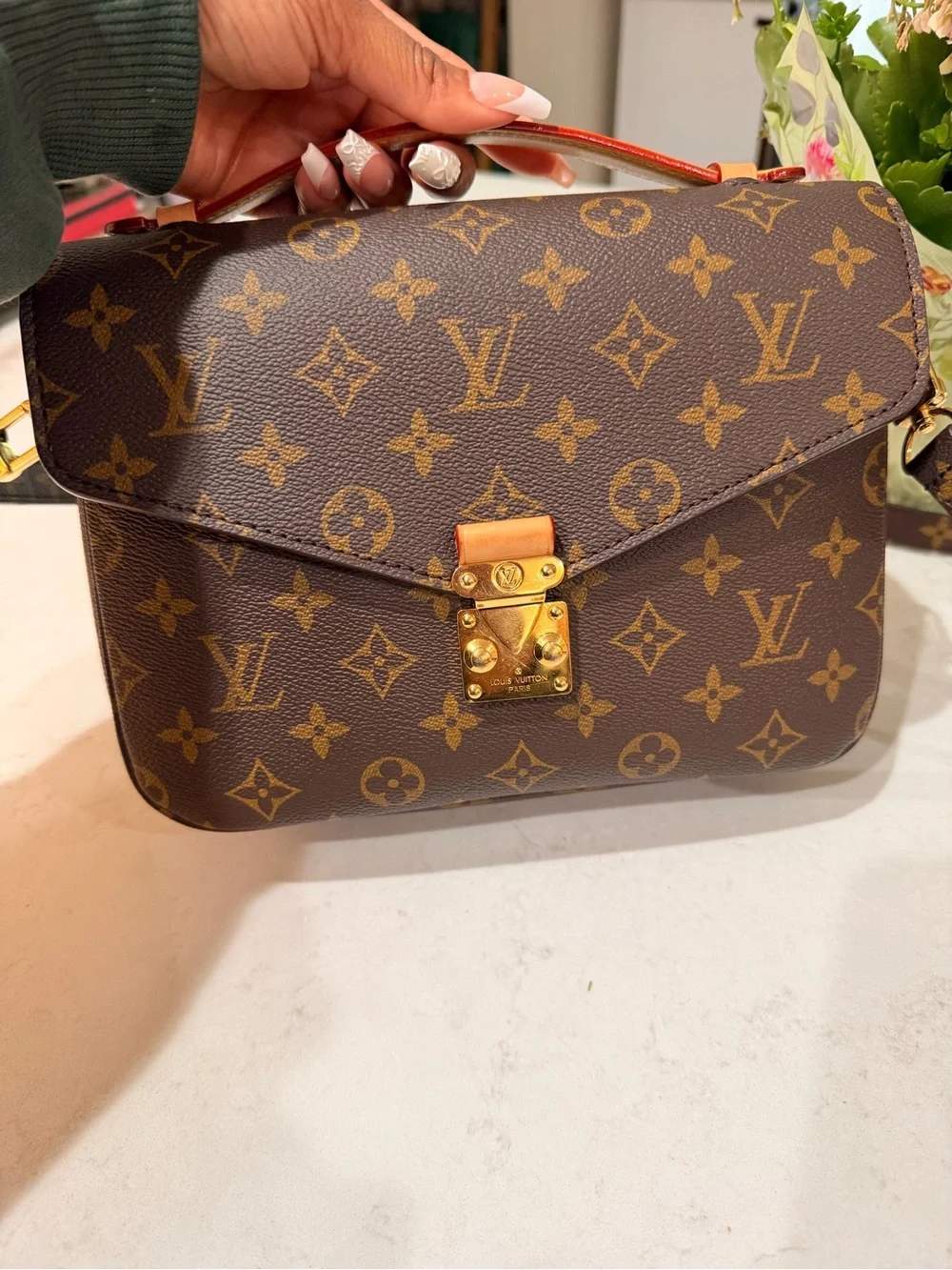 Louis Vuitton Monogram Canvas Brown and Gold Shoulder Bag